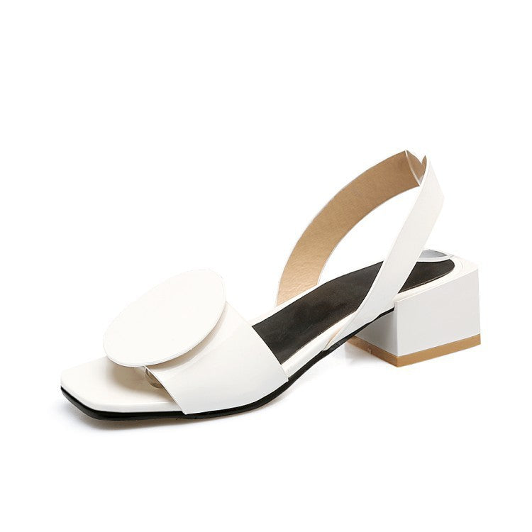 Large-size Decorative Sandals With Round Or Square Designs