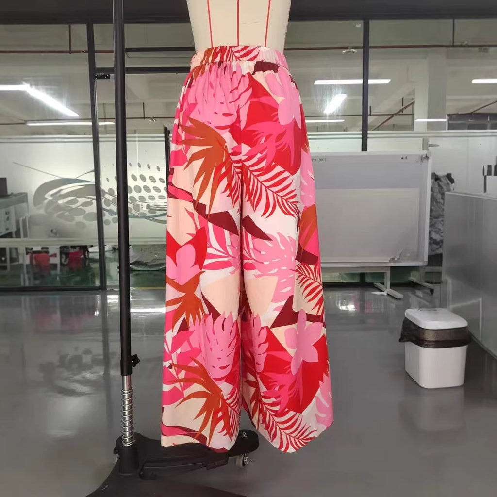 Bohemian-style High-waisted Womens Beach Pants For Summer