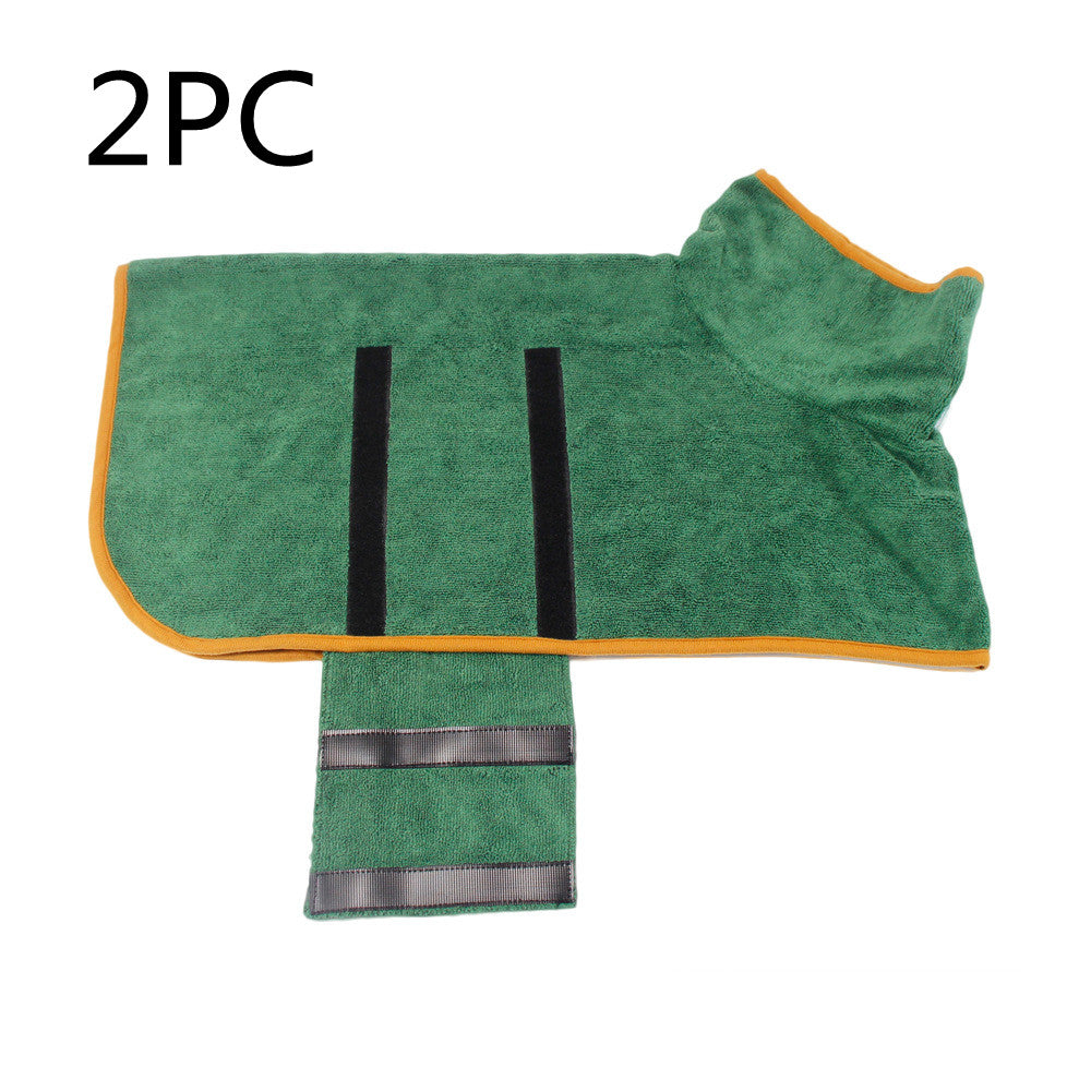 Absorbierender Haustierbademantel aus Mikrofaser mit Taillenbindung