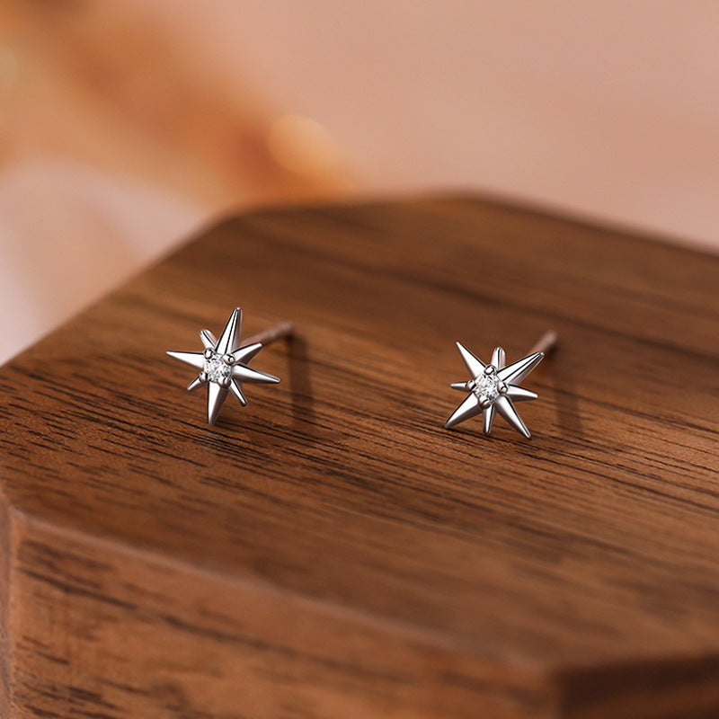 Fashionable Octagonal Star Earrings Simple Elegant And Versatile