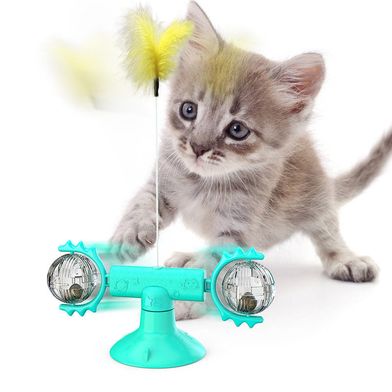 Katzen-Windmühlen-Multifunktionsspielzeug Juckreiz-Kratzgerät Zahnreinigungsspielzeug