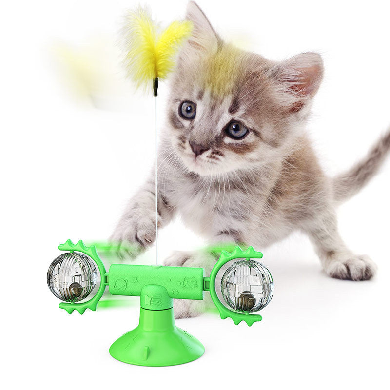Katzen-Windmühlen-Multifunktionsspielzeug Juckreiz-Kratzgerät Zahnreinigungsspielzeug