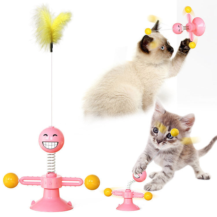 Katzen-Windmühlen-Multifunktionsspielzeug Juckreiz-Kratzgerät Zahnreinigungsspielzeug