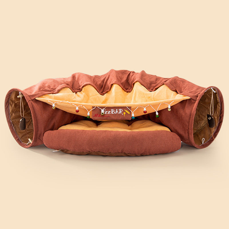 Túnel para gatos plegable, duradero, lavable, plegable
