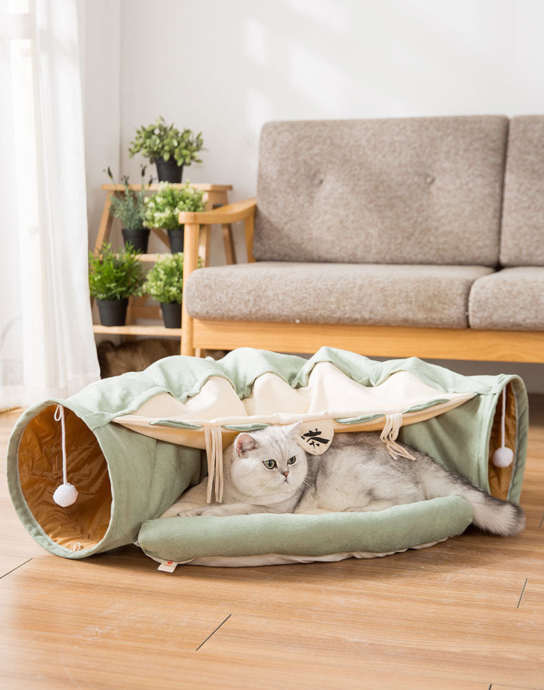 Túnel para gatos plegable, duradero, lavable, plegable