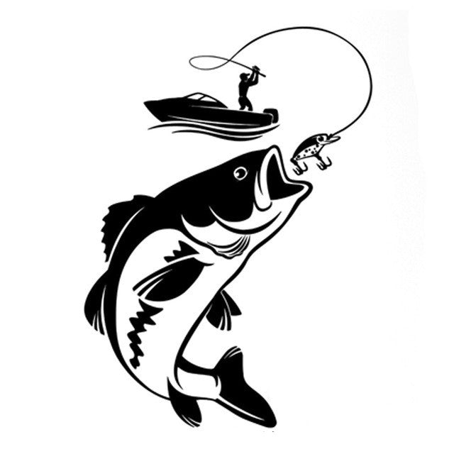 Pegatinas de coche de pesca, pegatinas de coche de peces, pegatinas de pared, pegatinas impermeables