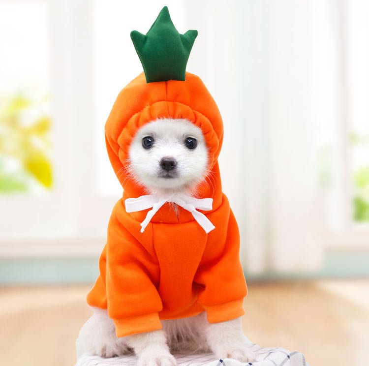 Niedliche Obst-Hundekleidung für kleine Hunde, Hoodies, warme Winter-Fleece-Haustierkleidung, Welpen-Katzenkostüm-Mantel für französische Chihuahua-Outfits