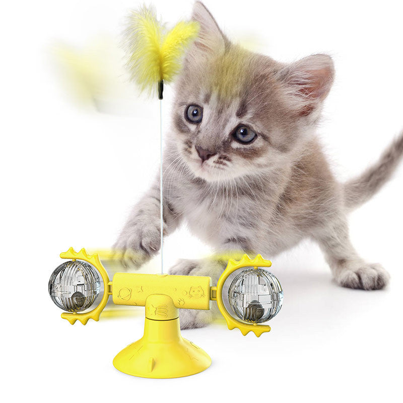 Katzen-Windmühlen-Multifunktionsspielzeug Juckreiz-Kratzgerät Zahnreinigungsspielzeug