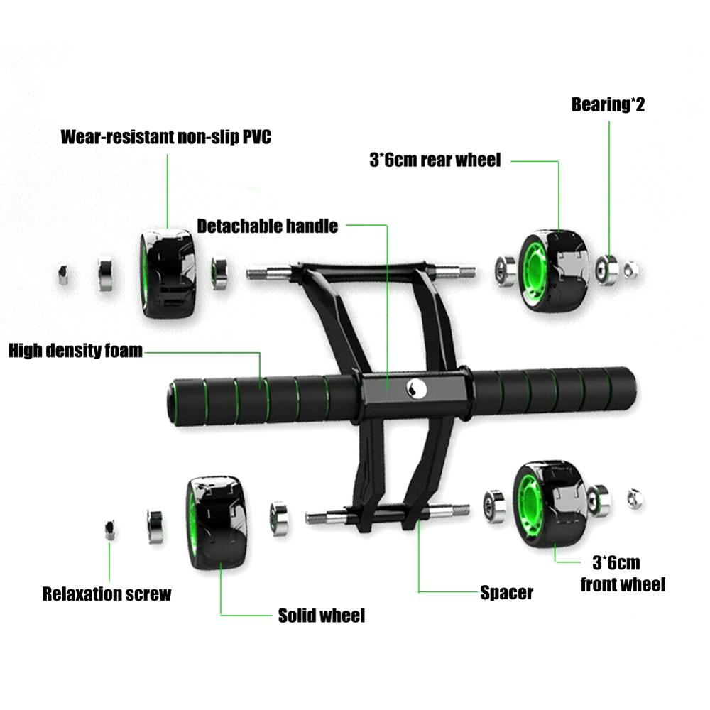 Vierrädriger Bauchroller Heimtrainer Bauchmuskel-Fitnessgerät