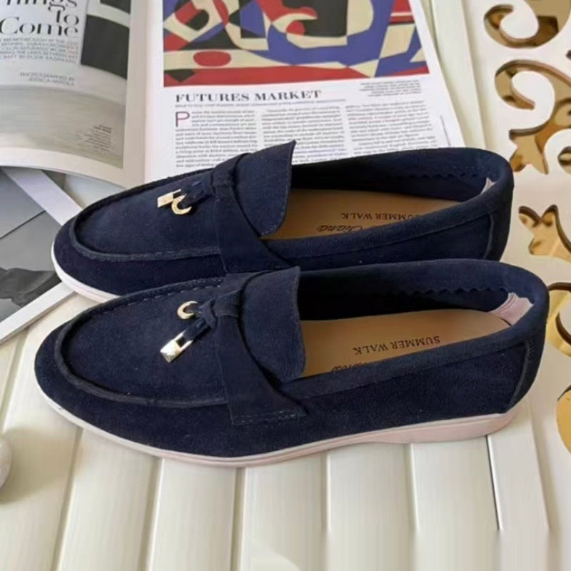 Womens Loafers Spring Summer Flat-Heel British-Style Plus-Size Shoes