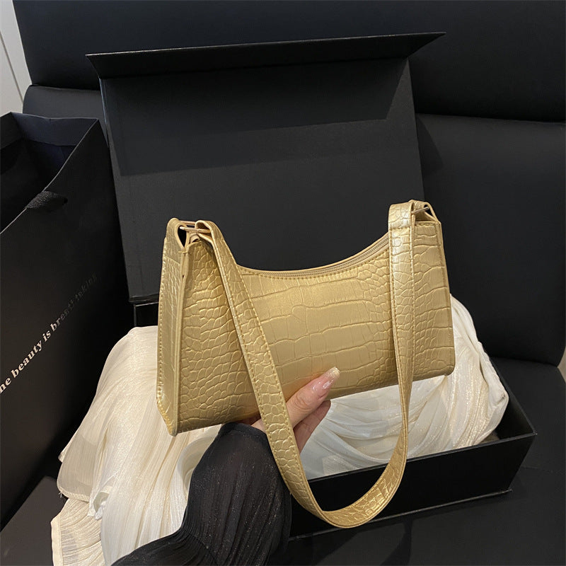 French-style Minimalist Textured Fashionable Tote And Shoulder Bag