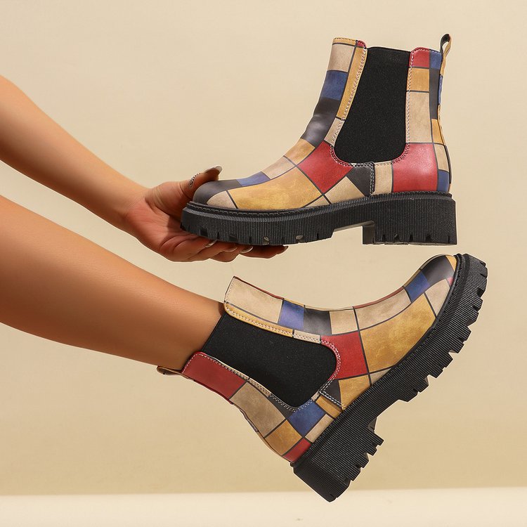 Printed Plus-Size Shaft Boots For Women