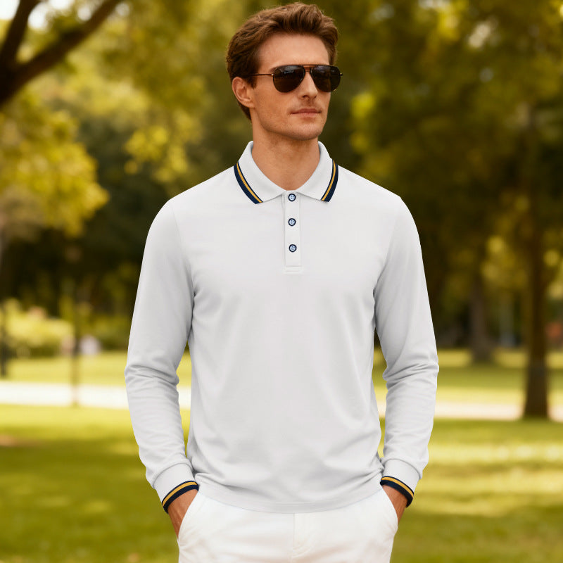 Mens Casual Jacquard Polo Shirtquick-drying Breathable