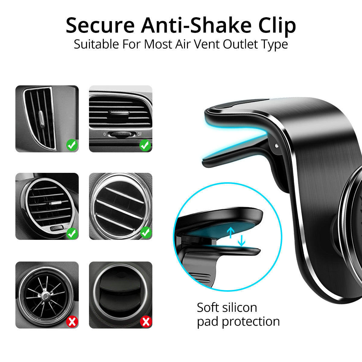 Soporte magnético para teléfono de coche, soporte de ventilación, imán para teléfono inteligente, soporte giratorio para coche