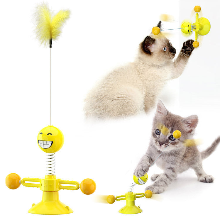 Katzen-Windmühlen-Multifunktionsspielzeug Juckreiz-Kratzgerät Zahnreinigungsspielzeug