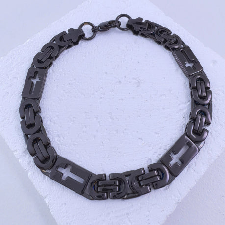 Stainless Steel Cross-link Flat-link Chain Handcrafted Chain Bracelet Necklace, And Accessory
