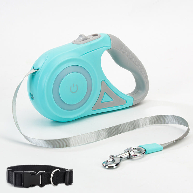Hundeleine, Rollleine und Hundehalsband, Spot-Licht Automatische Haustier-Hunde-Katzen-Zugleine für kleine und mittelgroße Hunde, Haustierprodukt