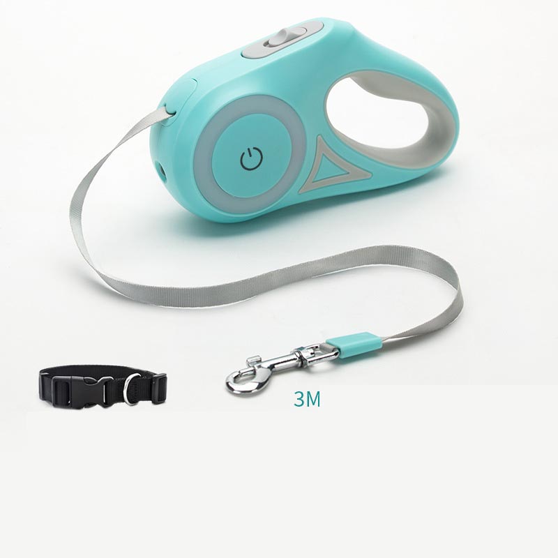 Hundeleine, Rollleine und Hundehalsband, Spot-Licht Automatische Haustier-Hunde-Katzen-Zugleine für kleine und mittelgroße Hunde, Haustierprodukt