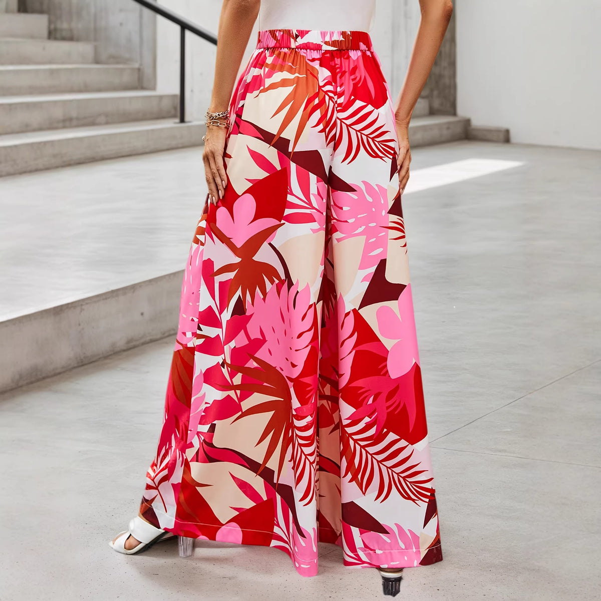 Bohemian-style High-waisted Womens Beach Pants For Summer