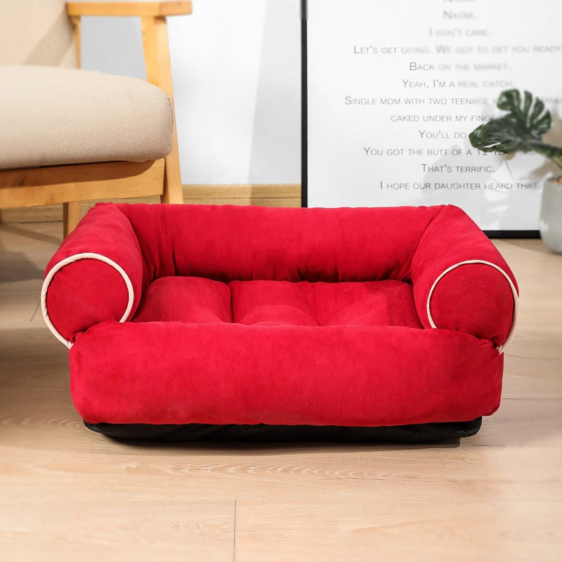 Hundebett Sofa Schlafsack Zwinger Katze Welpenbett Haustierhaus Winter Warme Betten Kissen
