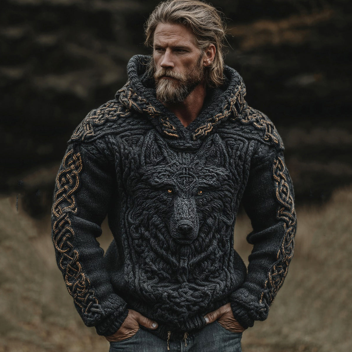 Men's European And American-Style AutumnWinter Printed Hoodie With Graphic Print