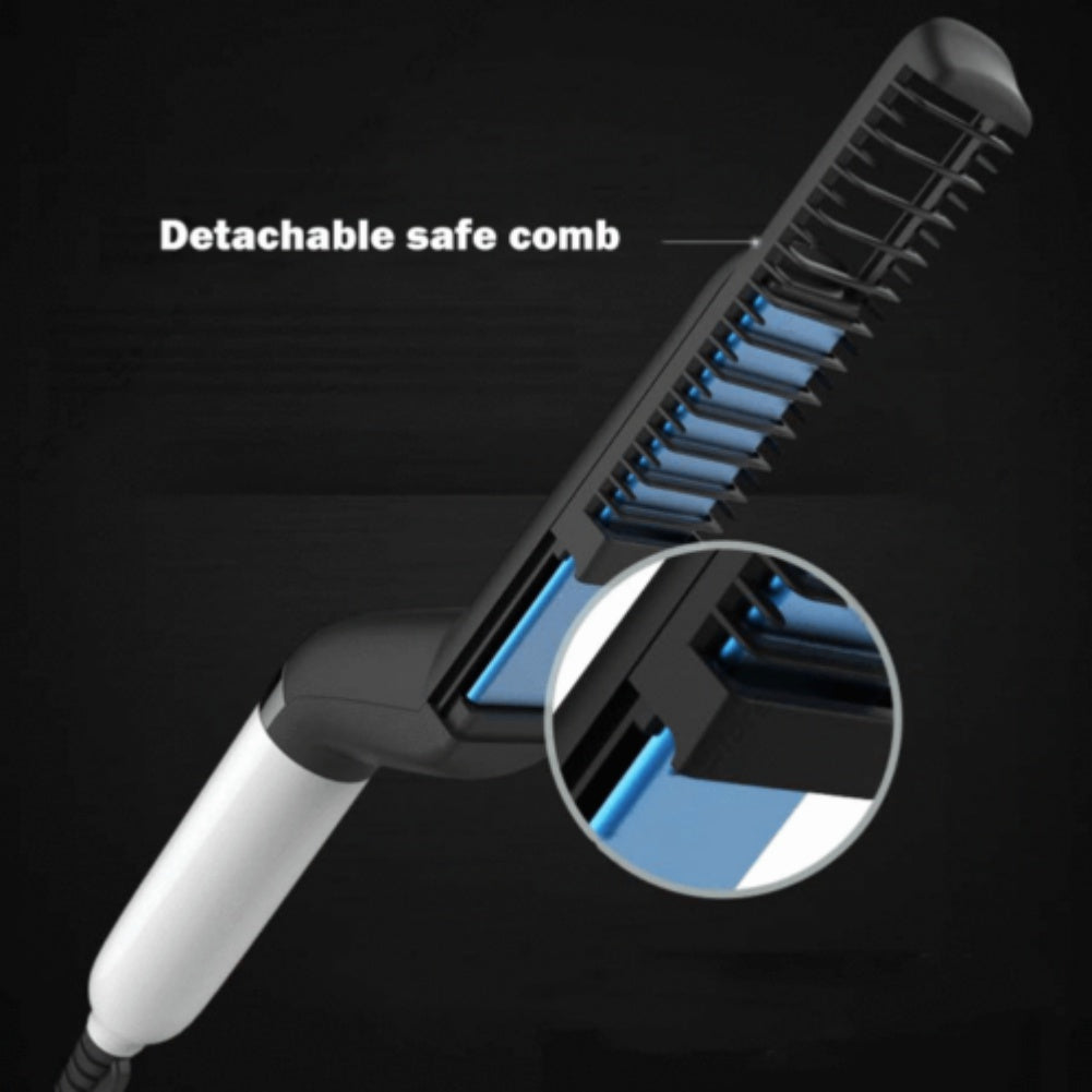 Elektrische Haarglättbürste,Schnelle Bartglättungsbürste für Herren,Haarglättung,Lockenhaarglättungskamm,Entwirren von Seitenhaar,Multifunktionaler Haarkräusler