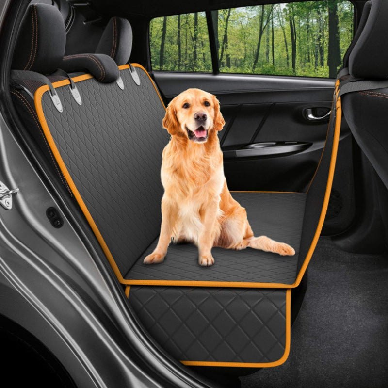 Hund Autositzbezug Sichtnetz Haustiertrage Hängematte Sicherheitsschutz Auto Rücksitzmatte mit Reißverschluss und Tasche für Reisen