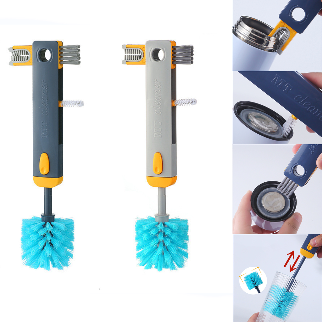 Cepillo Limpiador de Huecos 4 en 1, Cepillos de Limpieza Multifuncionales para Tazas, Herramienta de Limpieza para Botellas de Agua, Mini Cepillo de Silicona en Forma de U, Gadgets de Cocina