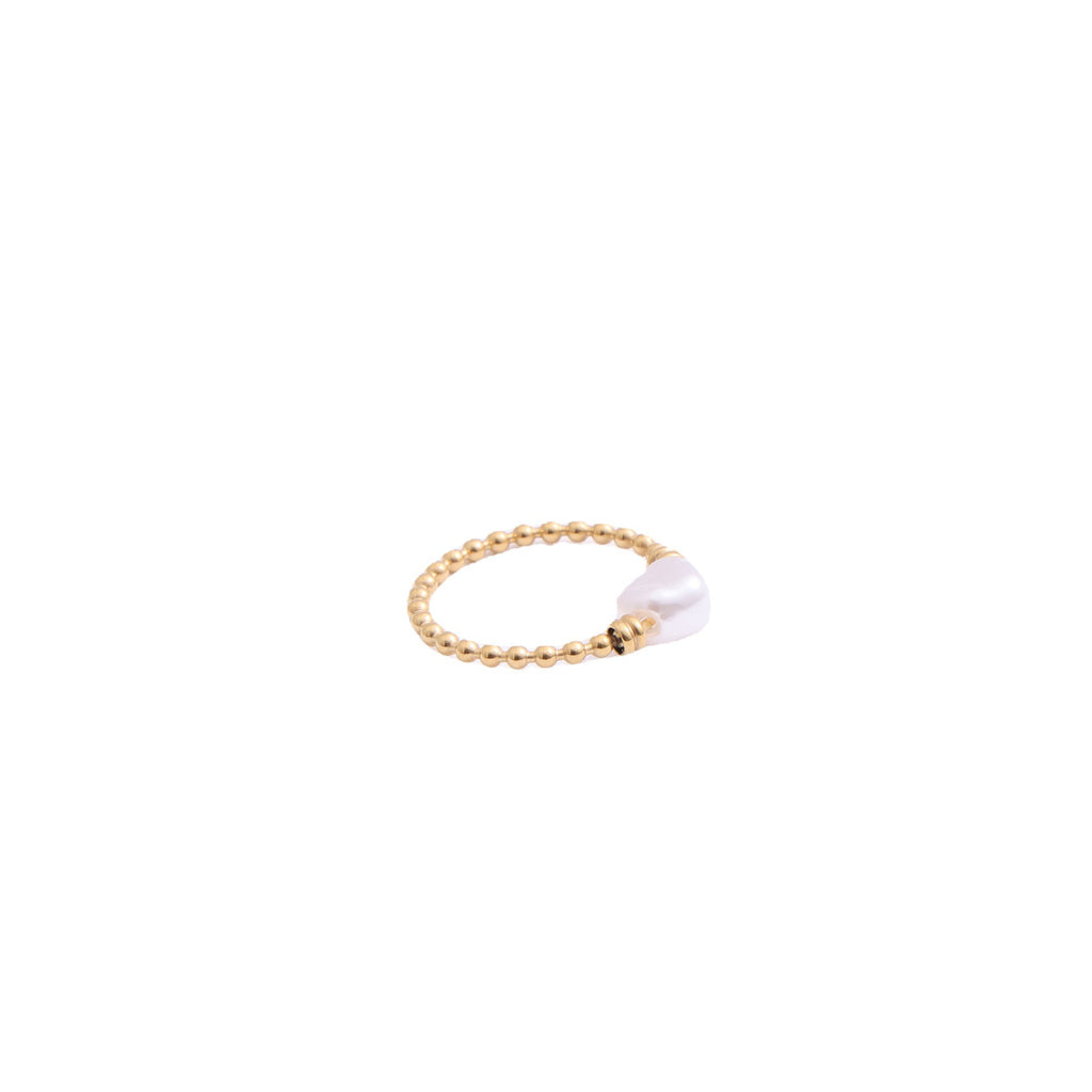 Titanium Steel Electroplated With 18k Gold Featuring A Peach Heart And Freshwater Pearl