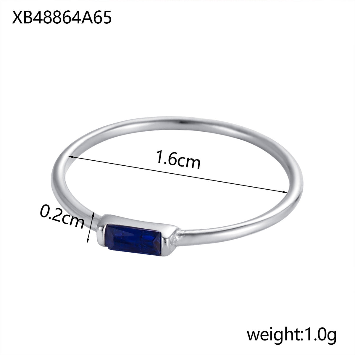 Birthstone Ring With Cubic Zirconia In Stainless Steel