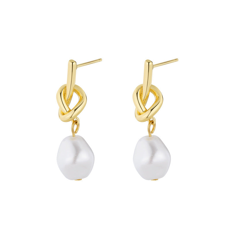 Womens French Vintage Baroque Pearl Earrings