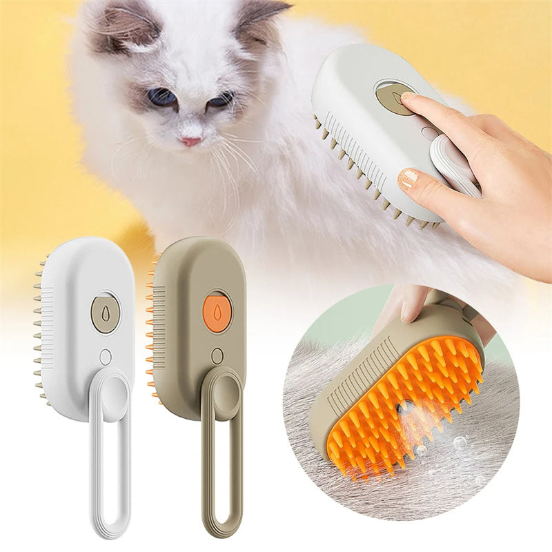 Katzen-Dampfbürste, dampfende Hundebürste, 3-in-1 elektrische Spray-Katzenhaarbürsten für Massage, Tierpflegekamm, Haarentfernungskämme, Haustierprodukte