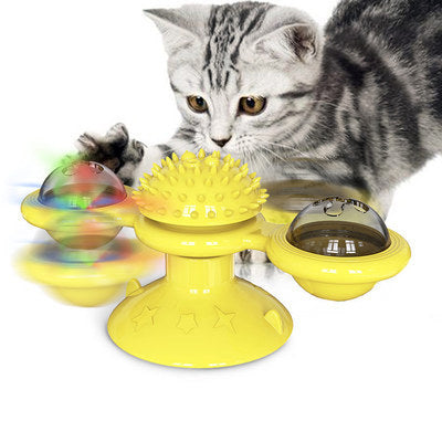 Katzen-Windmühlen-Multifunktionsspielzeug Juckreiz-Kratzgerät Zahnreinigungsspielzeug