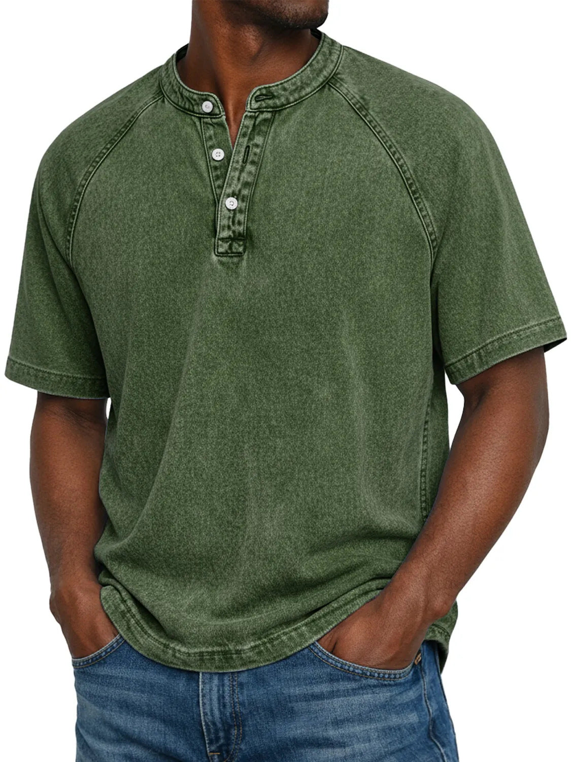 Distressed Crewneck Short-sleeve T-shirt