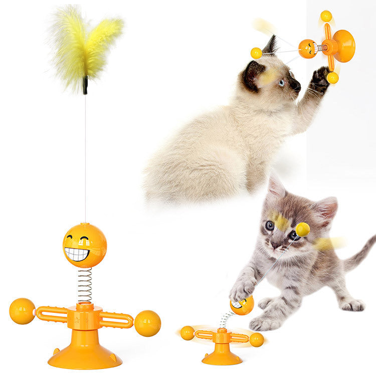 Katzen-Windmühlen-Multifunktionsspielzeug Juckreiz-Kratzgerät Zahnreinigungsspielzeug
