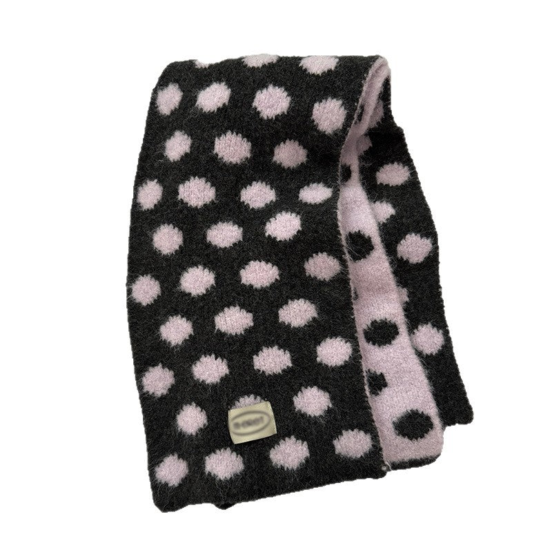 Sophisticated Contrasting Polka-Dot Scarf For Women