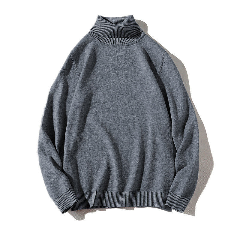 New Solid Black Knitted Mens Fleece-lined Base Layer
