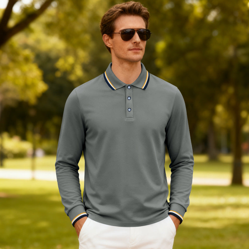 Mens Casual Jacquard Polo Shirtquick-drying Breathable