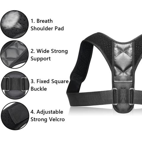 Corrector de Postura Ajustable Soporte Lumbar Espalda Cinturón Ortopédico Hombros Columna Vertebral