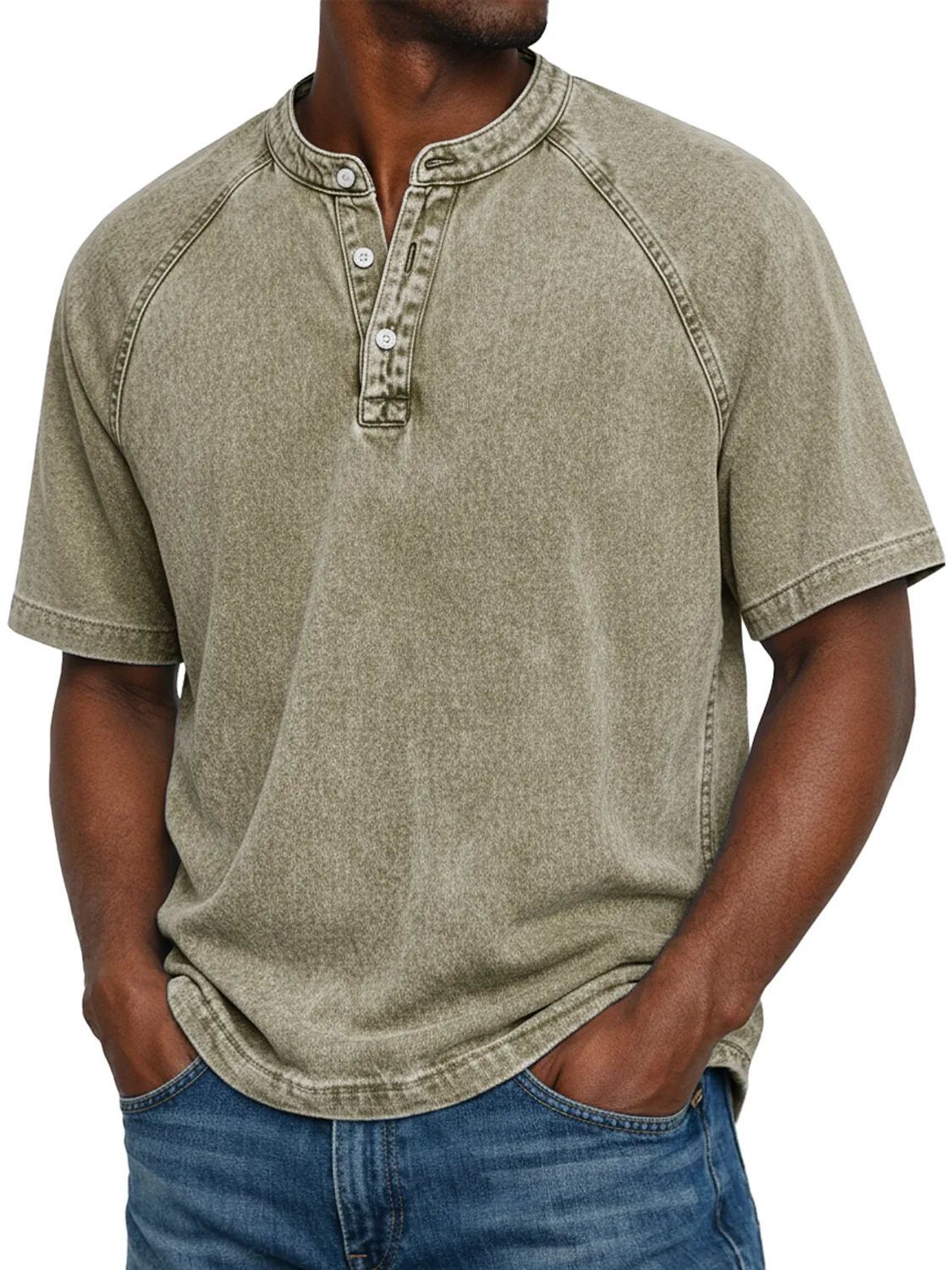 Distressed Crewneck Short-sleeve T-shirt