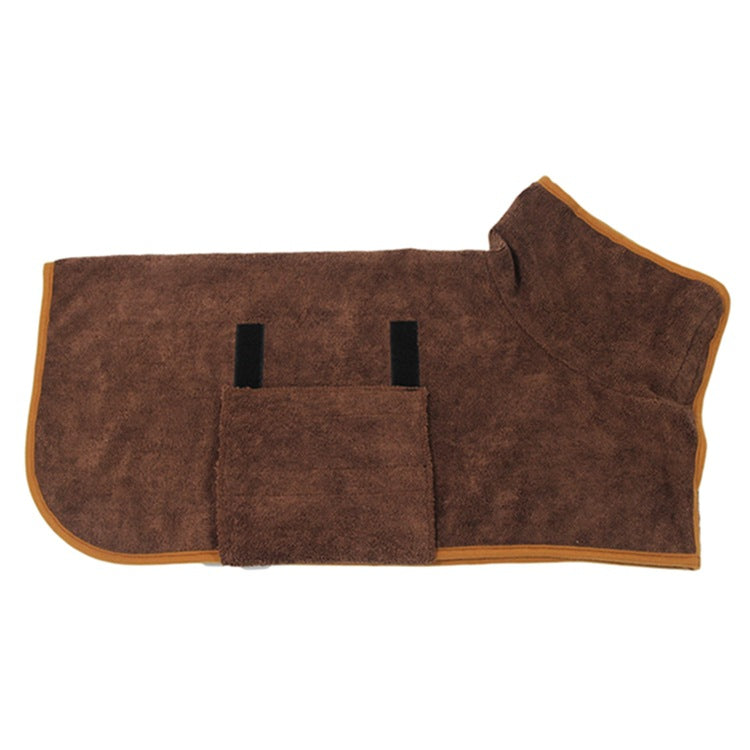 Absorbierender Haustierbademantel aus Mikrofaser mit Taillenbindung