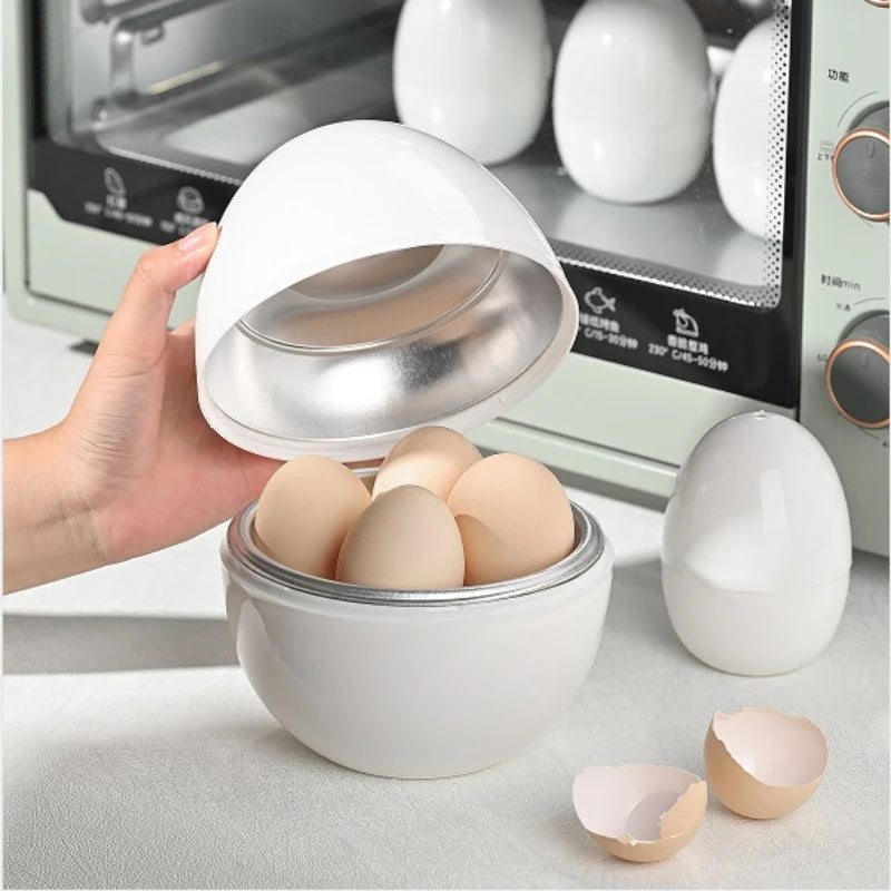 Kapazität für 4 Eier Mikrowellen-Eierkocher Dampfgarer Einfach Schnell 5 Minuten Hart oder Weich gekochte Eier Küchen-Kochwerkzeuge Küchen-Gadgets