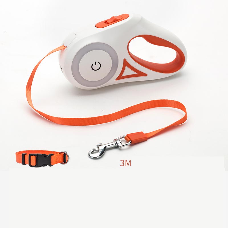 Hundeleine, Rollleine und Hundehalsband, Spot-Licht Automatische Haustier-Hunde-Katzen-Zugleine für kleine und mittelgroße Hunde, Haustierprodukt