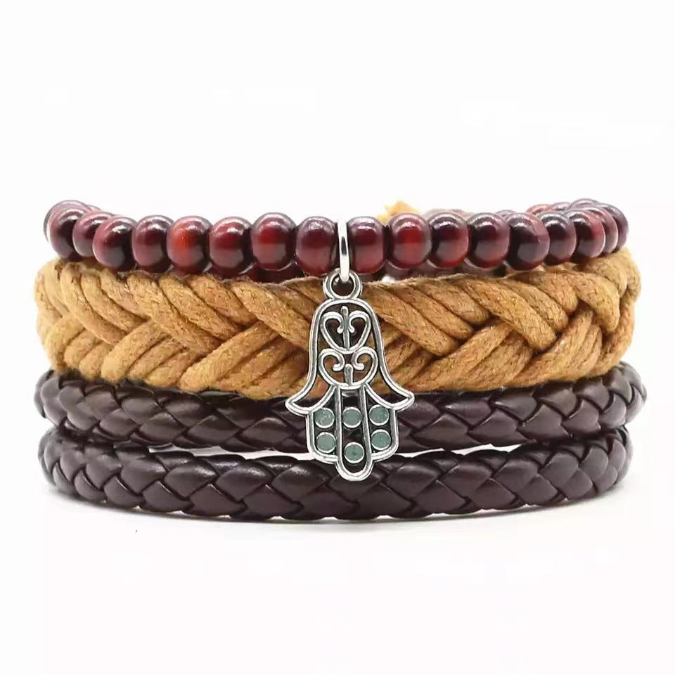 Multi-layer Bracelet Set Vintage-style Jewelry For Men