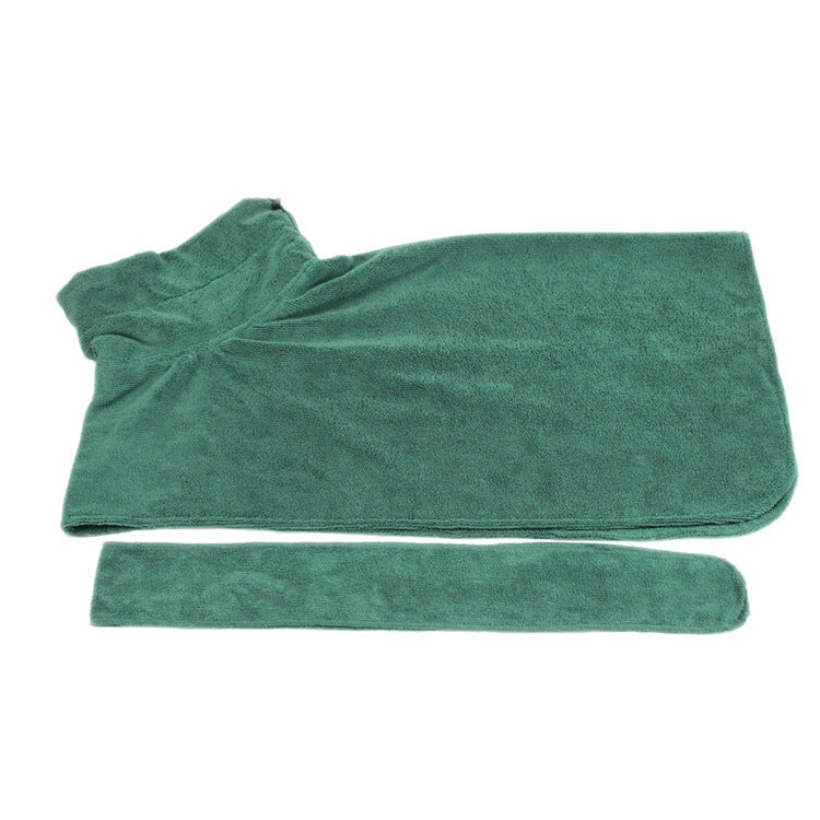 Absorbierender Haustierbademantel aus Mikrofaser mit Taillenbindung
