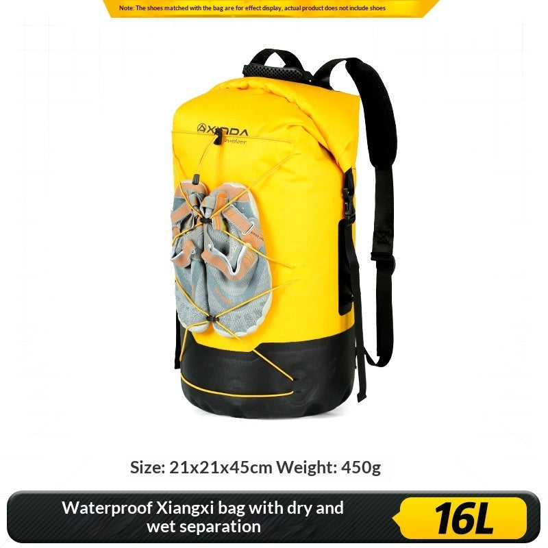 Outdoor Stream-Tracking Backpack With Dry-Wet Separation IPX7 Waterproof Bag