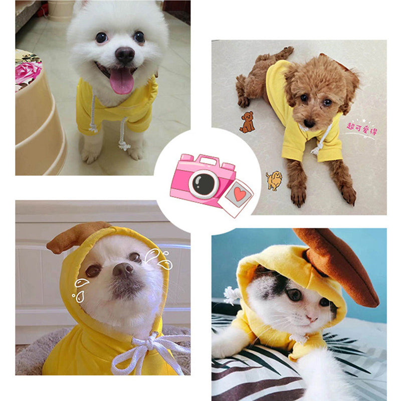 Niedliche Obst-Hundekleidung für kleine Hunde, Hoodies, warme Winter-Fleece-Haustierkleidung, Welpen-Katzenkostüm-Mantel für französische Chihuahua-Outfits
