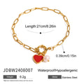 Uworld Stainless Steel Heart Charm Hoop Earrings Necklace Bracelet Trendy Metalic Golden Geometric Jewelry Accessories серьги