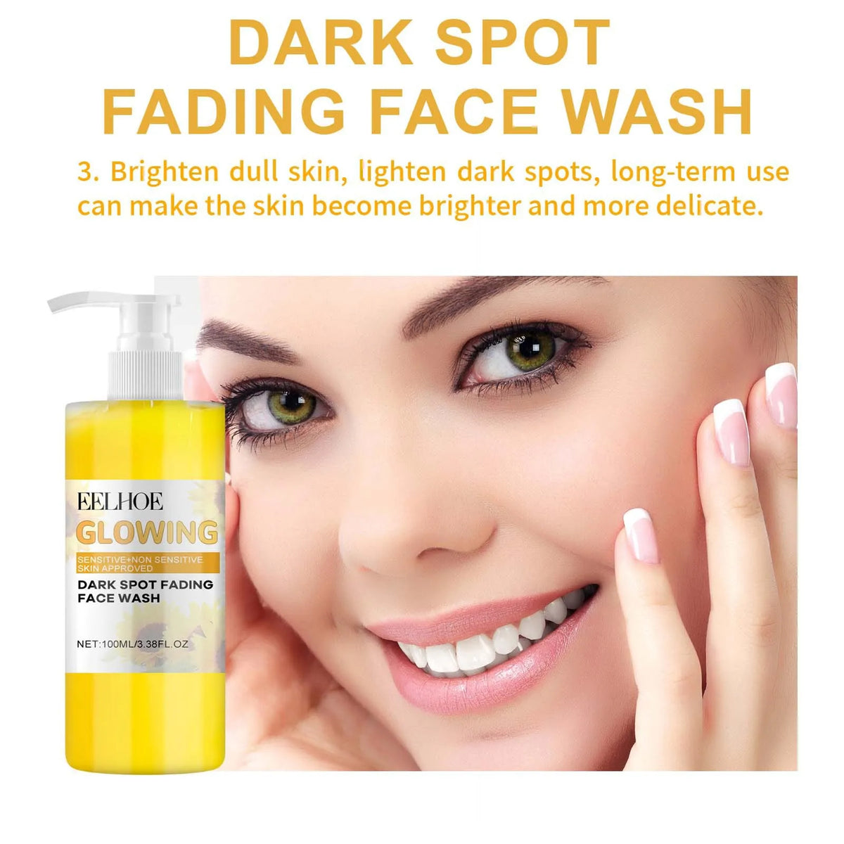 EELHOE Turmeric Face Cleansing for Firmming Skin Refine Pores Nourishing Repair Skin Face Blemishes Removal Face Cleanser 100ml
