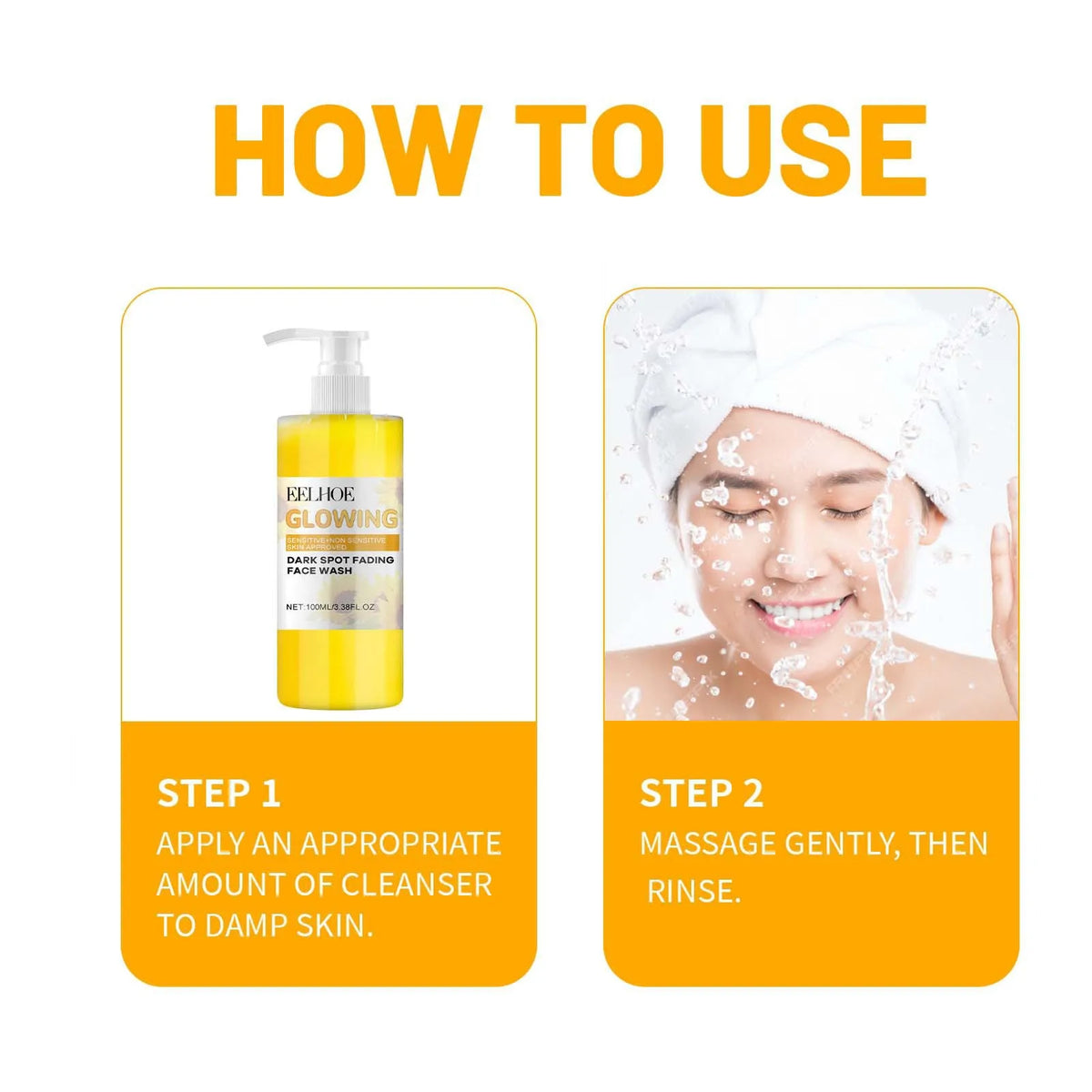 EELHOE Turmeric Face Cleansing for Firmming Skin Refine Pores Nourishing Repair Skin Face Blemishes Removal Face Cleanser 100ml